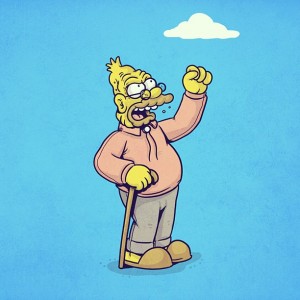 grandpa simpson happy